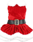Parisian Pet 'Mrs. Claus Dress' Dog & Cat Shirt – Holiday Pet Dress, Perfect for Christmas – Red