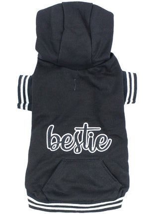 Parisian Pet 'Bestie Hoodie' in Black - Trendy Pet Hoodie for Dogs & Cats, Perfect for Fall & Winter-Valentine's Day