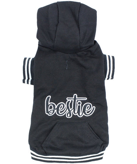 Parisian Pet 'Bestie Hoodie' in Black - Trendy Pet Hoodie for Dogs & Cats, Perfect for Fall & Winter-Valentine's Day