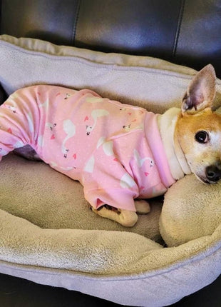 Parisian Pet 'Pink Swan' Pajama for Dogs & Cats, Luxury Pet Sleepwear, Cozy Dog Pajama Set-Valentine's Day