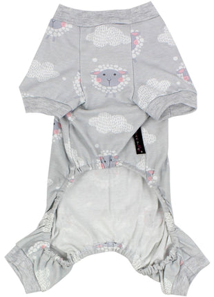 Parisian Pet 'Grey Sheep' Pajama for Dogs & Cats, Designer Pet Sleepwear, Cozy Dog Pajama Set, Grey