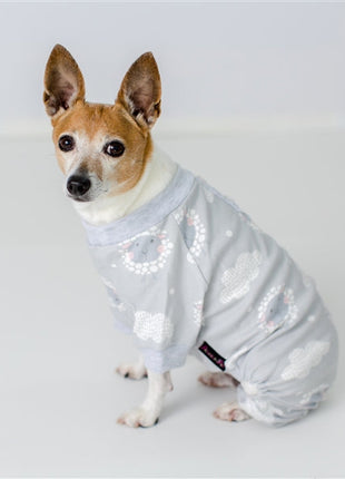 Parisian Pet 'Grey Sheep' Pajama for Dogs & Cats, Designer Pet Sleepwear, Cozy Dog Pajama Set, Grey