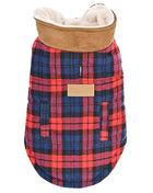 Parisian Pet 'Scottish Jacket' for Dogs & Cats, Plaid Pet Jacket, Formal Wear, Holiday Pet Jacket, Red/Blue Plaid