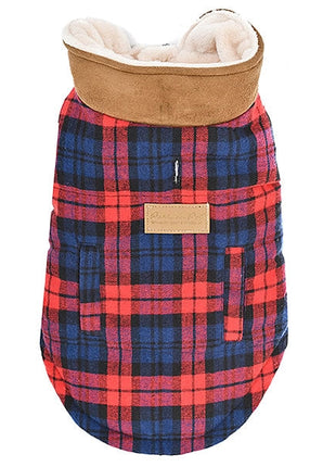 Parisian Pet 'Scottish Jacket' for Dogs & Cats, Plaid Pet Jacket, Formal Wear, Holiday Pet Jacket, Red/Blue Plaid