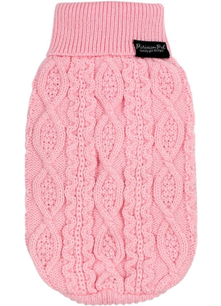 Parisian Pet 'Cable Knit Sweater' - Warm & Stylish Pet Sweater in Blush Pink for Dogs & Cats-Valentine's Day-Valentine's Day
