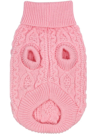 Parisian Pet 'Cable Knit Sweater' - Warm & Stylish Pet Sweater in Blush Pink for Dogs & Cats-Valentine's Day-Valentine's Day
