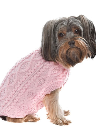 Parisian Pet 'Cable Knit Sweater' - Warm & Stylish Pet Sweater in Blush Pink for Dogs & Cats-Valentine's Day-Valentine's Day