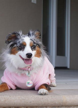 Parisian Pet 'Velour Pajama Blush' for Dogs & Cats, Soft Pet Sleepwear, Luxury Dog Pajamas, Blush Pink-Valentine's Day