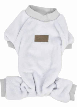 Parisian Pet 'Velour Pajama Cloud Gray' for Dogs & Cats, Comfortable Pet Pajama Set, Cozy Dog Sleepwear, Gray