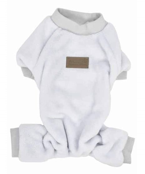 Parisian Pet 'Velour Pajama Cloud Gray' for Dogs & Cats, Comfortable Pet Pajama Set, Cozy Dog Sleepwear, Gray