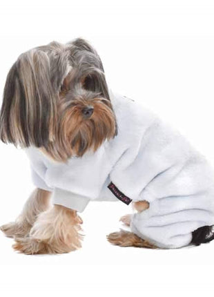 Parisian Pet 'Velour Pajama Cloud Gray' for Dogs & Cats, Comfortable Pet Pajama Set, Cozy Dog Sleepwear, Gray