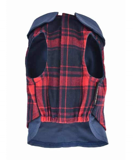 Parisian Pet 'Scottish Pleated Tuxedo Red/Blue Plaid' for Dogs & Cats, Stylish Pet Party Tuxedo, Christmas Pet Tuxedo