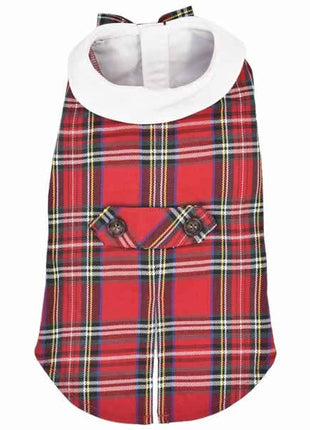 Parisian Pet 'Tartan Tuxedo White/Red' for Dogs and Cats, Stylish Christmas Formal Wear, Designer Pet Tuxedo