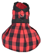 Parisian Pet 'Buffalo Checkered Taffeta Dress' Dog & Cat Shirt – Festive Holiday Pet Apparel – Red