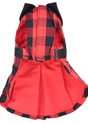 Parisian Pet 'Buffalo Checkered Taffeta Dress' Dog & Cat Shirt – Festive Holiday Pet Apparel – Red