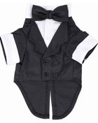 Parisian Pet 'Satin Party Tux' for Dogs and Cats, Designer Holiday Pet Tuxedo, Satin Formal Wear, Black & White-Valentine's Day