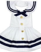 Parisian Pet 'Sailor Dress' Dog & Cat Shirt – Nautical Pet Apparel, Stylish & Comfortable – White & Blue