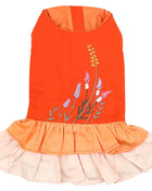 Parisian Pet 'Color Block Garden Dress' for Dogs and Cats, Comfortable and Stylish, Summer Outfit, Orange