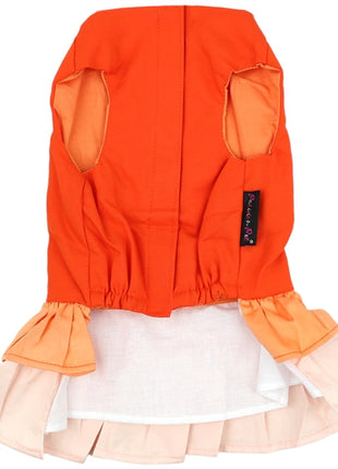 Parisian Pet 'Color Block Garden Dress' for Dogs and Cats, Comfortable and Stylish, Summer Outfit, Orange