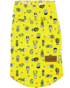 Parisian Pet 'Cactus Camp' Dog & Cat Shirt – Trendy Embroidered Tropical Pet Apparel, Lightweight & Comfortable – Yellow