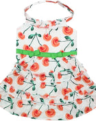 Parisian Pet 'Red Poppies Boho Dress' Dog & Cat T-shirt – Adjustable Floral Pet Dress, Perfect for Summer - Red, White, Green-Valentine's Day