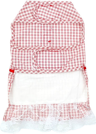 Parisian Pet 'Gingham Countryside Dress' Dog & Cat Shirt – Elegant Country Style Dog Dress –Red- Valentine's Day