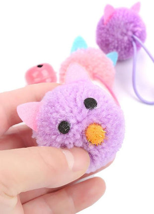 4pcs Plush Cute Bell Mouse Cat Toy Teeth Cleaning