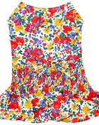 Parisian Pet 'Floral Artsy Dress' Dog & Cat Shirt – Stylish and Comfortable Designer Dog Clothing - Red, Yellow, Blue, White-Valentine's Day