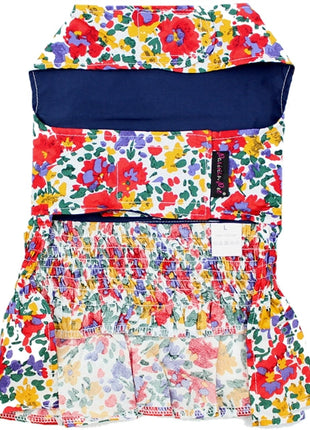 Parisian Pet 'Floral Artsy Dress' Dog & Cat Shirt – Stylish and Comfortable Designer Dog Clothing - Red, Yellow, Blue, White-Valentine's Day