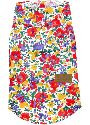 Parisian Pet 'Floral Artsy' Dog & Cat Camp Shirt – Trendy Embroidered Cotton Apparel, Comfortable & Stylish-Valentine's Day