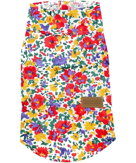 Parisian Pet 'Floral Artsy' Dog & Cat Camp Shirt – Trendy Embroidered Cotton Apparel, Comfortable & Stylish-Valentine's Day