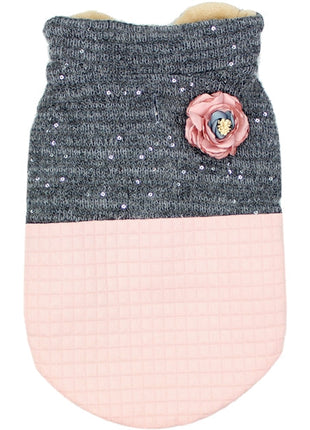 Parisian Pet 'Fancy Flower Quilted Jacket' for Dogs & Cats, Warm Pet Outerwear, Quilted Floral Dog Jacket - Valentine's Day