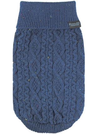 Parisian Pet 'Cable Knit Sweater' - Warm & Stylish Pet Sweater in Navy Blue for Dogs & Cats