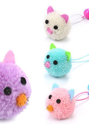 4pcs Plush Cute Bell Mouse Cat Toy Teeth Cleaning