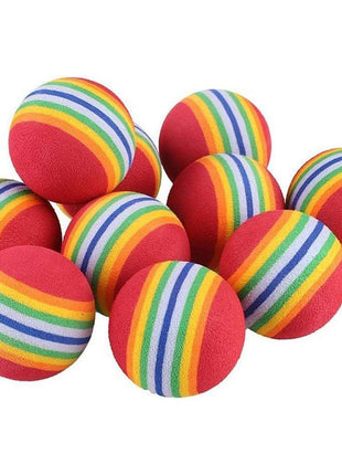 10pcs Cat Toy Balls Interactive for Indoor Cat Red Rainbow Soft Foam Puppies Toy Balls Activity Chase Quiet Play Sponge Ball  Toy Balls for Dog Puppies Kittens