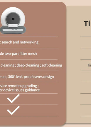 Automatic Cat Litter Box Self Cleaning with App Control