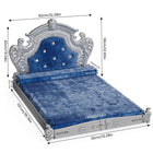 Luxury Pet Bed with Headboard, Washable Dutch Velvet Cover, Dog and Cat Bed