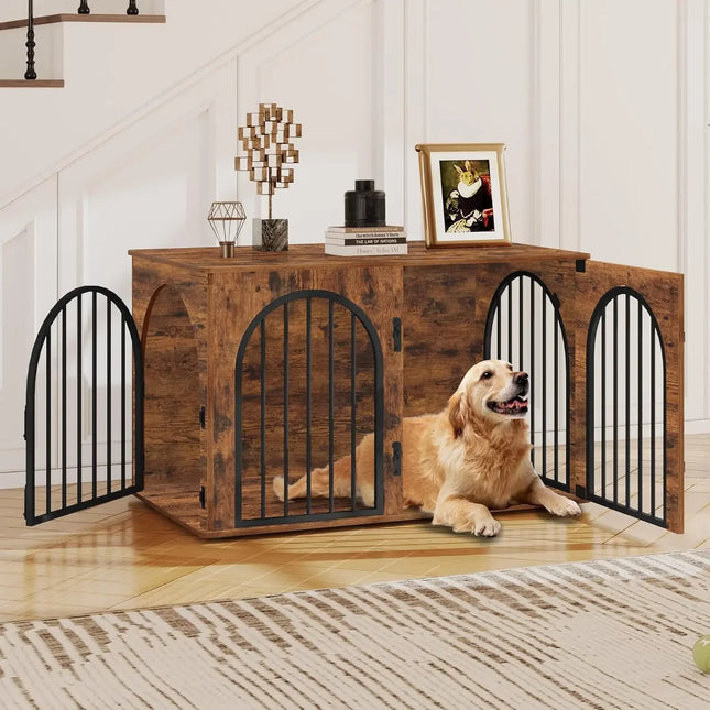 Wooden Furniture Dog Crate & End Table