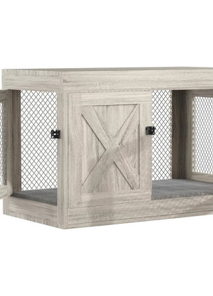 Furniture Crate with Double Doors, 36 Inch Wooden Dog Kennel End Table Indoor with Mesh