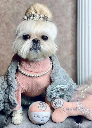 Squeak Plush Toy for Dog, Bone Cup, Chew Toy, Unique Design, Luxury Brand, Fashion Design, Passion for Pet Supplies