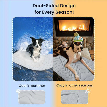 Dog Ice Mat Double-Sided Cooler Dog Mat Gentle Wear Resistant Pet Ice Pad