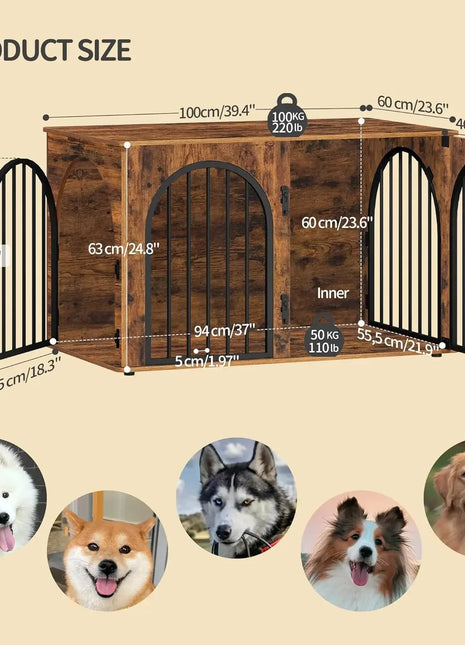 Wooden Furniture Dog Crate & End Table