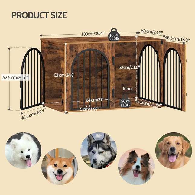 Wooden Furniture Dog Crate & End Table