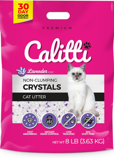 Calitti Non-Clumping Cat Litter Crystals with Silica Gel, 8 lbs