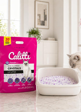 Calitti Non-Clumping Cat Litter Crystals with Silica Gel, 8 lbs