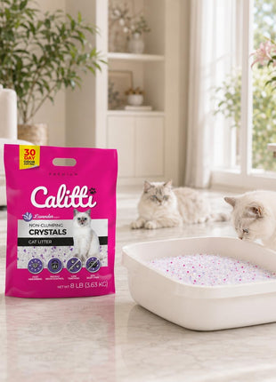 Calitti Non-Clumping Cat Litter Crystals with Silica Gel, 8 lbs