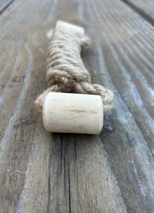 hemp rope + coffee wood toy