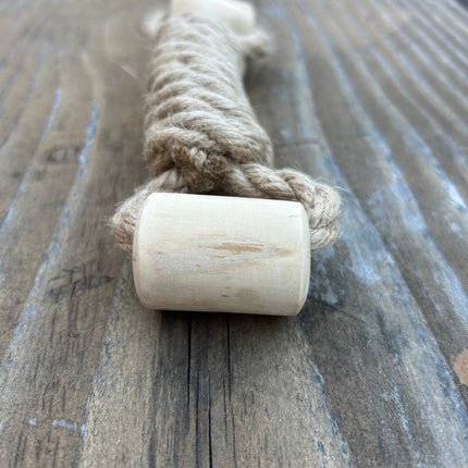 hemp rope + coffee wood toy