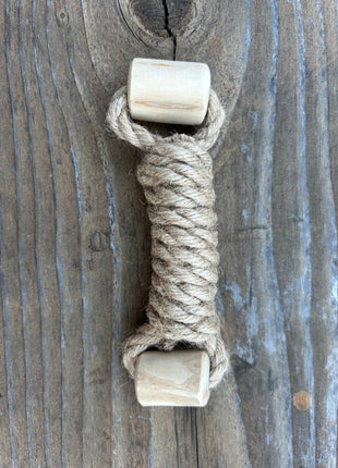 hemp rope + coffee wood toy