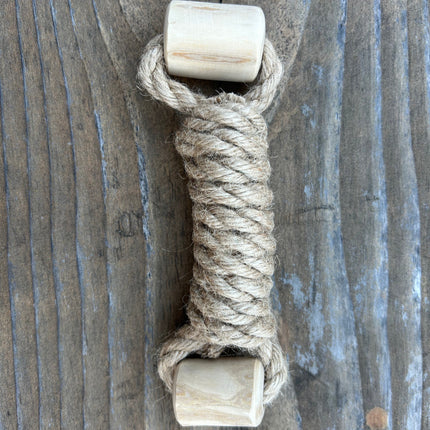 hemp rope + coffee wood toy